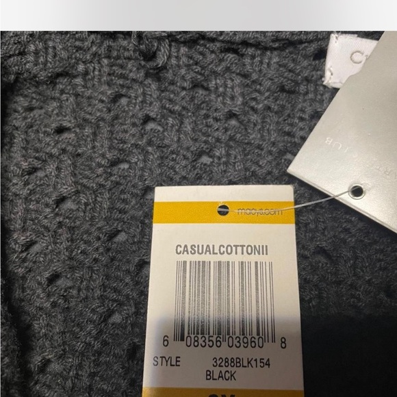 Charter Club Black Knitted Cardigan Sweater with Tie Closure - Picture 4 of 5